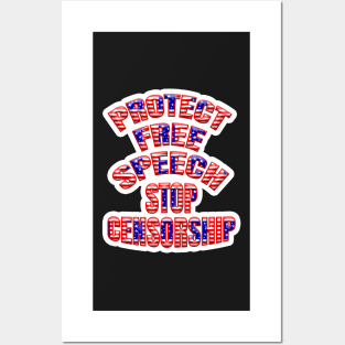 PROTECT FREE SPEECH STOP CENSORSHIP STICKERS Posters and Art